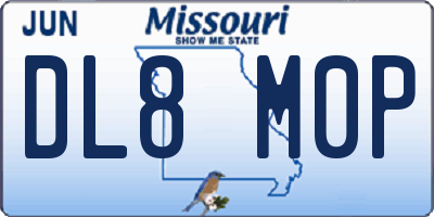 MO license plate DL8M0P