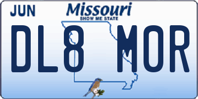 MO license plate DL8M0R