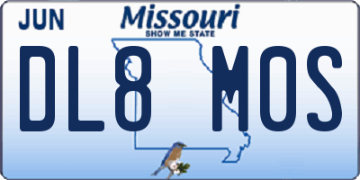 MO license plate DL8M0S