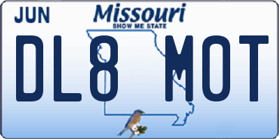 MO license plate DL8M0T