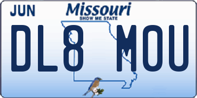 MO license plate DL8M0U