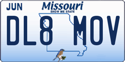 MO license plate DL8M0V