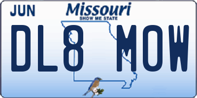 MO license plate DL8M0W