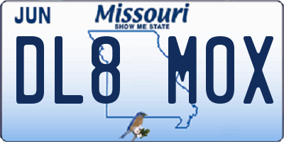 MO license plate DL8M0X