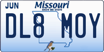 MO license plate DL8M0Y