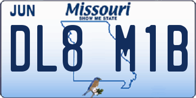 MO license plate DL8M1B