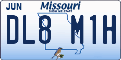 MO license plate DL8M1H