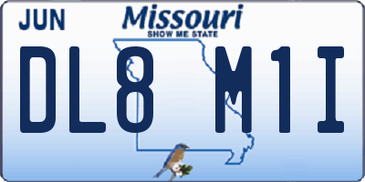MO license plate DL8M1I