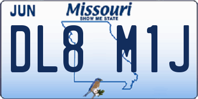 MO license plate DL8M1J