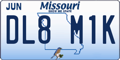 MO license plate DL8M1K