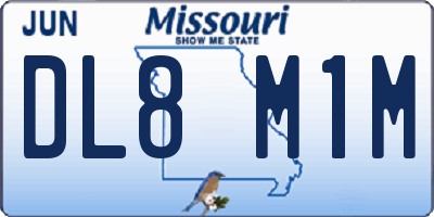 MO license plate DL8M1M