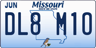 MO license plate DL8M1O