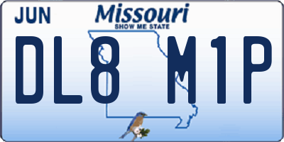 MO license plate DL8M1P