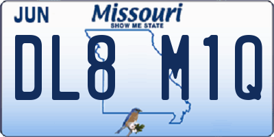 MO license plate DL8M1Q