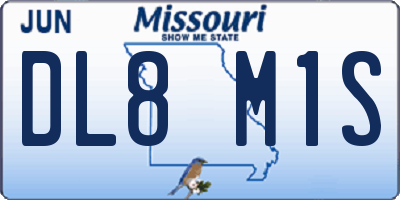 MO license plate DL8M1S
