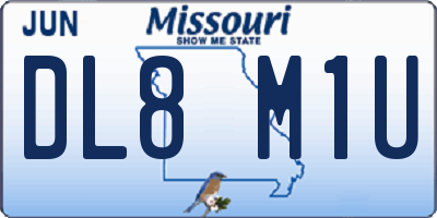 MO license plate DL8M1U