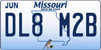 MO license plate DL8M2B