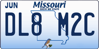 MO license plate DL8M2C