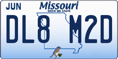 MO license plate DL8M2D