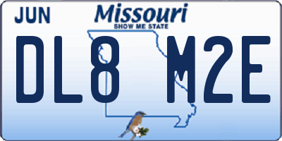 MO license plate DL8M2E