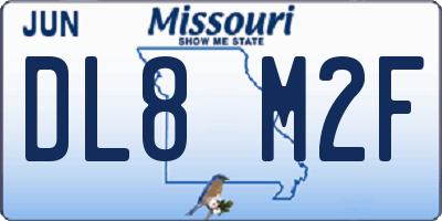 MO license plate DL8M2F