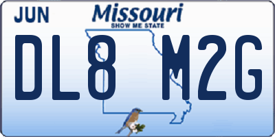 MO license plate DL8M2G