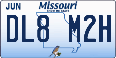 MO license plate DL8M2H