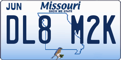 MO license plate DL8M2K