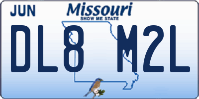 MO license plate DL8M2L