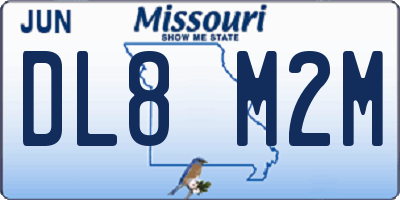 MO license plate DL8M2M