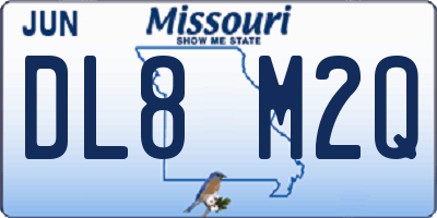 MO license plate DL8M2Q