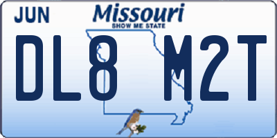 MO license plate DL8M2T