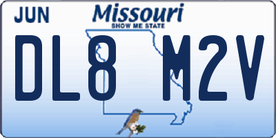 MO license plate DL8M2V