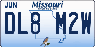 MO license plate DL8M2W