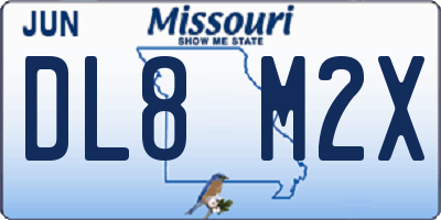 MO license plate DL8M2X