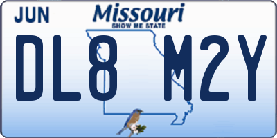 MO license plate DL8M2Y