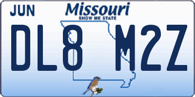 MO license plate DL8M2Z