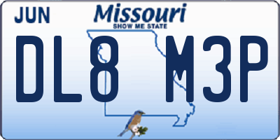 MO license plate DL8M3P