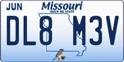MO license plate DL8M3V