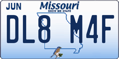 MO license plate DL8M4F