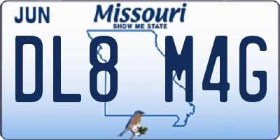 MO license plate DL8M4G