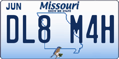 MO license plate DL8M4H