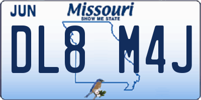 MO license plate DL8M4J