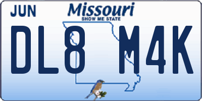 MO license plate DL8M4K