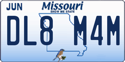MO license plate DL8M4M