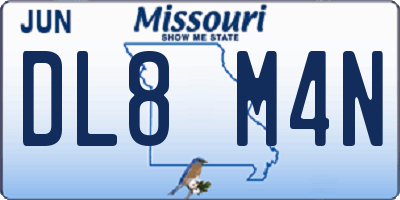 MO license plate DL8M4N