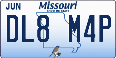 MO license plate DL8M4P