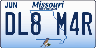 MO license plate DL8M4R