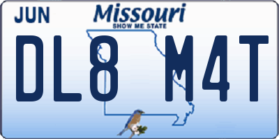 MO license plate DL8M4T