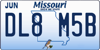 MO license plate DL8M5B